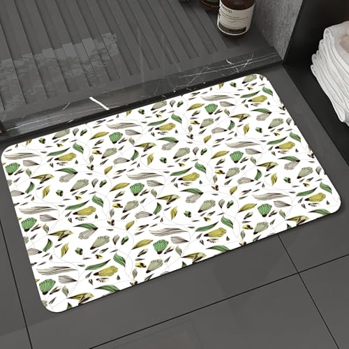 KDWJS Badematte rutschfest Super Absorbierende Badezimmerteppich,Waschbar Duschvorleger,Badewannen undBadezimmer,Blumen, Erdtöne Blumenstrauß Schönheit Herbst Natur Flamme d,40x60 cm von KDWJS
