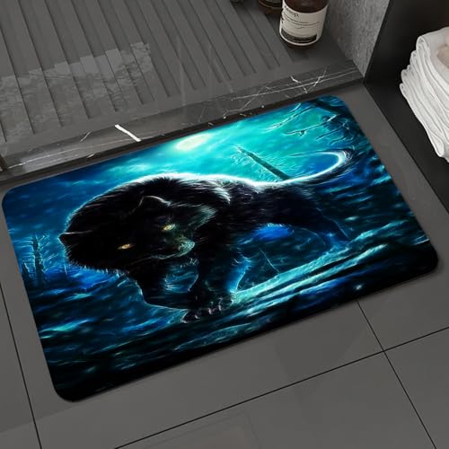 KDWJS Badematte rutschfest Super Absorbierende Badezimmerteppich,Waschbar Duschvorleger,Badewannen undBadezimmer,Der einsame Wolf im Mondlicht,40x60 cm KDWJS Badematte rutschfest Super Absorbierende Badezimmerteppich,Waschbar Duschvorleger,Badewannen undBadezimmer,Der einsame Wolf im Mondlicht,40x60 cm von KDWJS