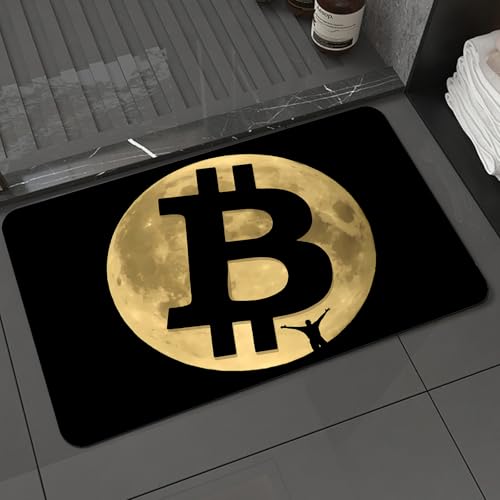 KDWJS Badematte rutschfest Super Absorbierende Badezimmerteppich,Waschbar Duschvorleger,Badewannen undBadezimmer,Die symbolische Vision von Bitcoin unter dem Mond Bitcoin enthält Digitale W,40x60 cm KDWJS Badematte rutschfest Super Absorbierende Badezimmerteppich,Waschbar Duschvorleger,Badewannen undBadezimmer,Die symbolische Vision von Bitcoin unter dem Mond Bitcoin enthält Digitale W,40x60 cm von KDWJS