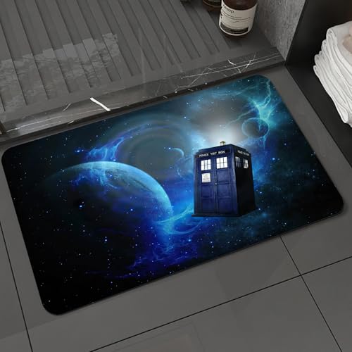 KDWJS Badematte rutschfest Super Absorbierende Badezimmerteppich,Waschbar Duschvorleger,Badewannen undBadezimmer,Doctor Who-Thema des Filmraums Kunstdruck,40x60 cm von KDWJS