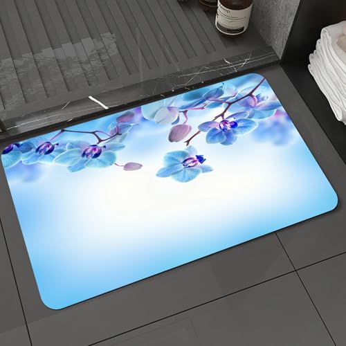 KDWJS Badematte rutschfest Super Absorbierende Badezimmerteppich,Waschbar Duschvorleger,Badewannen undBadezimmer,Exquisite Blaue Orchidee mit leuchtenden Blütenblättern auf sanfter, verträu,40x60 cm KDWJS Badematte rutschfest Super Absorbierende Badezimmerteppich,Waschbar Duschvorleger,Badewannen undBadezimmer,Exquisite Blaue Orchidee mit leuchtenden Blütenblättern auf sanfter, verträu,40x60 cm von KDWJS