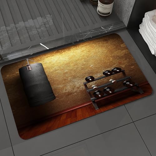 KDWJS Badematte rutschfest Super Absorbierende Badezimmerteppich,Waschbar Duschvorleger,Badewannen undBadezimmer,Fitness zum Arbeiten mit Geräten Hanteln Digitaldruck de,40x60 cm KDWJS Badematte rutschfest Super Absorbierende Badezimmerteppich,Waschbar Duschvorleger,Badewannen undBadezimmer,Fitness zum Arbeiten mit Geräten Hanteln Digitaldruck de,40x60 cm von KDWJS