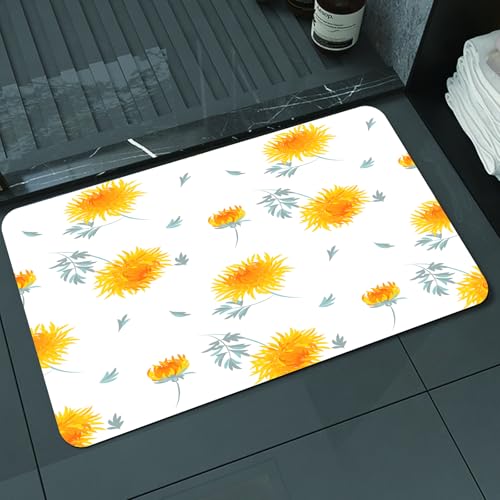 KDWJS Badematte rutschfest Super Absorbierende Badezimmerteppich,Waschbar Duschvorleger,Badewannen undBadezimmer,Gelbe Blume, saisonale Herbstblumen Chrysantheme Herbstblätter Nat1,40x60 cm KDWJS Badematte rutschfest Super Absorbierende Badezimmerteppich,Waschbar Duschvorleger,Badewannen undBadezimmer,Gelbe Blume, saisonale Herbstblumen Chrysantheme Herbstblätter Nat1,40x60 cm von KDWJS
