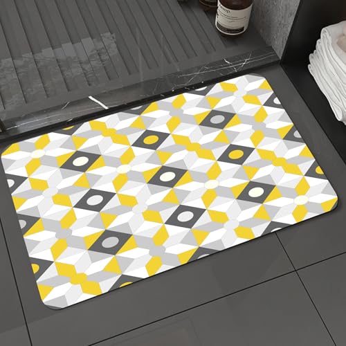 KDWJS Badematte rutschfest Super Absorbierende Badezimmerteppich,Waschbar Duschvorleger,Badewannen undBadezimmer,Gelbe Polygon-Vektor-Design-Bilder, Gelbe Polygon-Dekoration, Grenze,40x60 cm KDWJS Badematte rutschfest Super Absorbierende Badezimmerteppich,Waschbar Duschvorleger,Badewannen undBadezimmer,Gelbe Polygon-Vektor-Design-Bilder, Gelbe Polygon-Dekoration, Grenze,40x60 cm von KDWJS