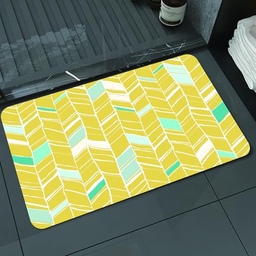 KDWJS Badematte rutschfest Super Absorbierende Badezimmerteppich,Waschbar Duschvorleger,Badewannen undBadezimmer,Gelbes Chevron, Fischgrätenmuster, Zickzacklinien im handgezeichneten Doodle,40x60 cm KDWJS Badematte rutschfest Super Absorbierende Badezimmerteppich,Waschbar Duschvorleger,Badewannen undBadezimmer,Gelbes Chevron, Fischgrätenmuster, Zickzacklinien im handgezeichneten Doodle,40x60 cm von KDWJS