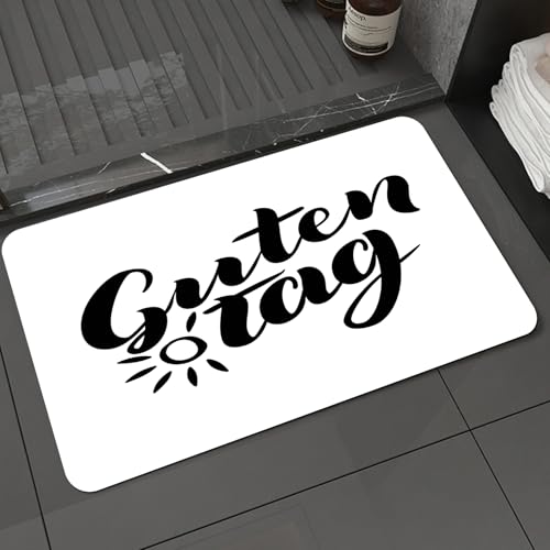 KDWJS Badematte rutschfest Super Absorbierende Badezimmerteppich,Waschbar Duschvorleger,Badewannen undBadezimmer,Guten Tag. Modische Kalligrafie. Illustration auf weißem Hintergrund mit Son,40x60 cm KDWJS Badematte rutschfest Super Absorbierende Badezimmerteppich,Waschbar Duschvorleger,Badewannen undBadezimmer,Guten Tag. Modische Kalligrafie. Illustration auf weißem Hintergrund mit Son,40x60 cm von KDWJS