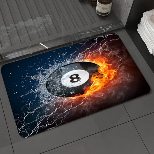 KDWJS Badematte rutschfest Super Absorbierende Badezimmerteppich,Waschbar Duschvorleger,Badewannen undBadezimmer,Hochauflösendes Bild Einer Billardkugel in Feuer und Wasser für EIN Billards,40x60 cm KDWJS Badematte rutschfest Super Absorbierende Badezimmerteppich,Waschbar Duschvorleger,Badewannen undBadezimmer,Hochauflösendes Bild Einer Billardkugel in Feuer und Wasser für EIN Billards,40x60 cm von KDWJS
