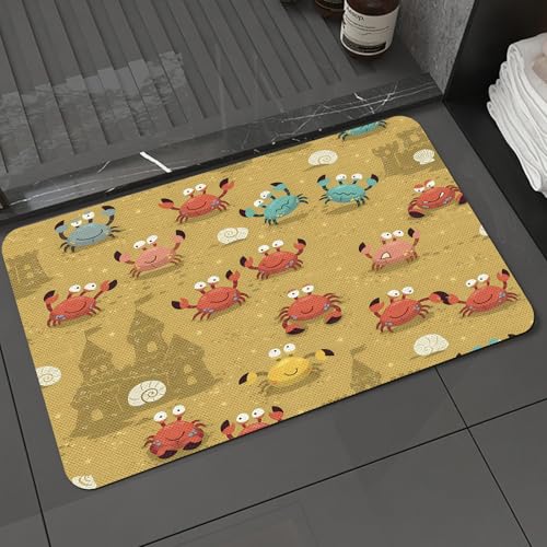 KDWJS Badematte rutschfest Super Absorbierende Badezimmerteppich,Waschbar Duschvorleger,Badewannen undBadezimmer,Illustration endloser Hintergrund mit Krabben. Vektorhintergrund,40x60 cm KDWJS Badematte rutschfest Super Absorbierende Badezimmerteppich,Waschbar Duschvorleger,Badewannen undBadezimmer,Illustration endloser Hintergrund mit Krabben. Vektorhintergrund,40x60 cm von KDWJS
