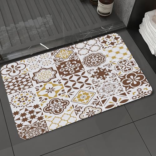 KDWJS Badematte rutschfest Super Absorbierende Badezimmerteppich,Waschbar Duschvorleger,Badewannen undBadezimmer,Lissabon Azulejos Fliesen Vektormuster portugiesischen oder spanischen Retro,40x60 cm KDWJS Badematte rutschfest Super Absorbierende Badezimmerteppich,Waschbar Duschvorleger,Badewannen undBadezimmer,Lissabon Azulejos Fliesen Vektormuster portugiesischen oder spanischen Retro,40x60 cm von KDWJS