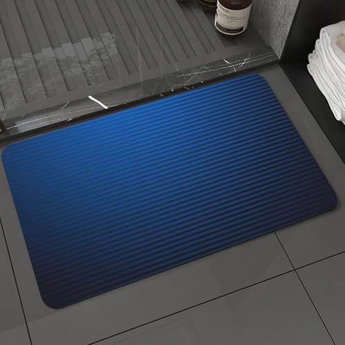 KDWJS Badematte rutschfest Super Absorbierende Badezimmerteppich,Waschbar Duschvorleger,Badewannen undBadezimmer,Marineblau, Digitale stilisierte horizontale Linien, Ombre-Effekte, modern,40x60 cm KDWJS Badematte rutschfest Super Absorbierende Badezimmerteppich,Waschbar Duschvorleger,Badewannen undBadezimmer,Marineblau, Digitale stilisierte horizontale Linien, Ombre-Effekte, modern,40x60 cm von KDWJS