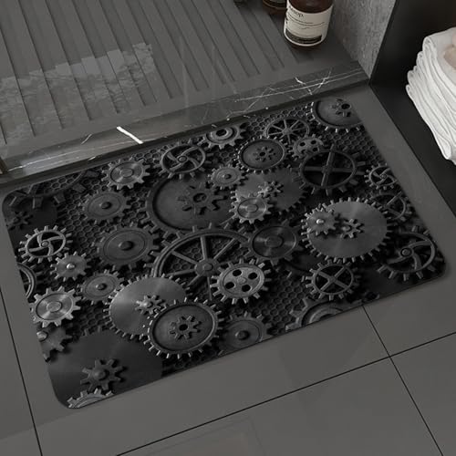 KDWJS Badematte rutschfest Super Absorbierende Badezimmerteppich,Waschbar Duschvorleger,Badewannen undBadezimmer,Metallgetriebe und Zahnräder Steam Punk Hintergrund 3D-Illustration,40x60 cm KDWJS Badematte rutschfest Super Absorbierende Badezimmerteppich,Waschbar Duschvorleger,Badewannen undBadezimmer,Metallgetriebe und Zahnräder Steam Punk Hintergrund 3D-Illustration,40x60 cm von KDWJS