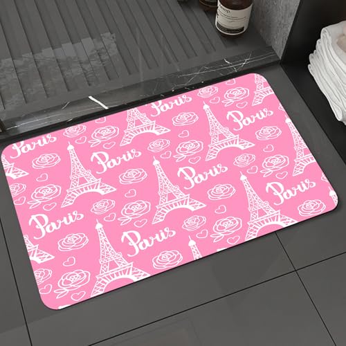 KDWJS Badematte rutschfest Super Absorbierende Badezimmerteppich,Waschbar Duschvorleger,Badewannen undBadezimmer,Modernes, helles Design für Mädchen. Illustration des Eiffelturms in schwarz,40x60 cm KDWJS Badematte rutschfest Super Absorbierende Badezimmerteppich,Waschbar Duschvorleger,Badewannen undBadezimmer,Modernes, helles Design für Mädchen. Illustration des Eiffelturms in schwarz,40x60 cm von KDWJS