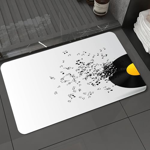 KDWJS Badematte rutschfest Super Absorbierende Badezimmerteppich,Waschbar Duschvorleger,Badewannen undBadezimmer,Musik, abstrakte Musik-Illustration Fliegende Musiknoten Disc Album tanzen i,40x60 cm KDWJS Badematte rutschfest Super Absorbierende Badezimmerteppich,Waschbar Duschvorleger,Badewannen undBadezimmer,Musik, abstrakte Musik-Illustration Fliegende Musiknoten Disc Album tanzen i,40x60 cm von KDWJS