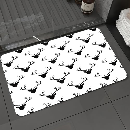 KDWJS Badematte rutschfest Super Absorbierende Badezimmerteppich,Waschbar Duschvorleger,Badewannen undBadezimmer,Nahtloses Muster mit Hirschkopfsilhouetten. Vektornahtlose Textur für Tapete,40x60 cm KDWJS Badematte rutschfest Super Absorbierende Badezimmerteppich,Waschbar Duschvorleger,Badewannen undBadezimmer,Nahtloses Muster mit Hirschkopfsilhouetten. Vektornahtlose Textur für Tapete,40x60 cm von KDWJS