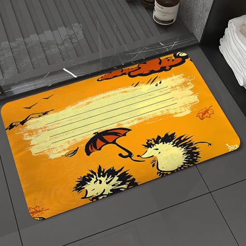 KDWJS Badematte rutschfest Super Absorbierende Badezimmerteppich,Waschbar Duschvorleger,Badewannen undBadezimmer,Notizbuch-Cover-Design mit Zwei Igeln im Herbst-Vektor,40x60 cm KDWJS Badematte rutschfest Super Absorbierende Badezimmerteppich,Waschbar Duschvorleger,Badewannen undBadezimmer,Notizbuch-Cover-Design mit Zwei Igeln im Herbst-Vektor,40x60 cm von KDWJS