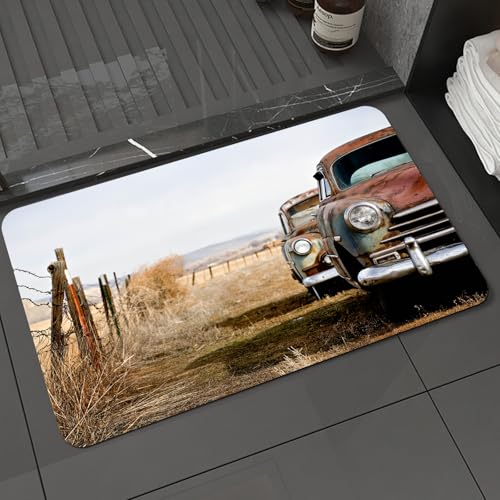 KDWJS Badematte rutschfest Super Absorbierende Badezimmerteppich,Waschbar Duschvorleger,Badewannen undBadezimmer,Oldtimer verlassen und verrosten im ländlichen Wyoming,40x60 cm KDWJS Badematte rutschfest Super Absorbierende Badezimmerteppich,Waschbar Duschvorleger,Badewannen undBadezimmer,Oldtimer verlassen und verrosten im ländlichen Wyoming,40x60 cm von KDWJS