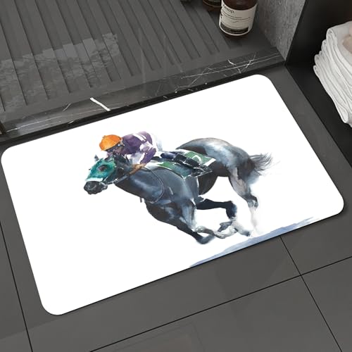 KDWJS Badematte rutschfest Super Absorbierende Badezimmerteppich,Waschbar Duschvorleger,Badewannen undBadezimmer,Pferderennen Wettbewerb schwarzes Pferd Aquarellmalerei Illustration isolie,40x60 cm KDWJS Badematte rutschfest Super Absorbierende Badezimmerteppich,Waschbar Duschvorleger,Badewannen undBadezimmer,Pferderennen Wettbewerb schwarzes Pferd Aquarellmalerei Illustration isolie,40x60 cm von KDWJS