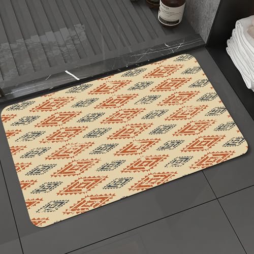 KDWJS Badematte rutschfest Super Absorbierende Badezimmerteppich,Waschbar Duschvorleger,Badewannen undBadezimmer,Sambia, ethnisches und Stammes-Folk-Design mit Azteken-Effekten,40x60 cm KDWJS Badematte rutschfest Super Absorbierende Badezimmerteppich,Waschbar Duschvorleger,Badewannen undBadezimmer,Sambia, ethnisches und Stammes-Folk-Design mit Azteken-Effekten,40x60 cm von KDWJS