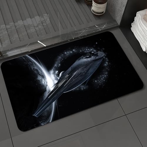 KDWJS Badematte rutschfest Super Absorbierende Badezimmerteppich,Waschbar Duschvorleger,Badewannen undBadezimmer,Sci-Fi-Raumschiff fliegt in der Nähe der Erde, Raumschiff und Erde, Futurist,40x60 cm KDWJS Badematte rutschfest Super Absorbierende Badezimmerteppich,Waschbar Duschvorleger,Badewannen undBadezimmer,Sci-Fi-Raumschiff fliegt in der Nähe der Erde, Raumschiff und Erde, Futurist,40x60 cm von KDWJS