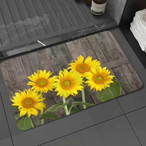 KDWJS Badematte rutschfest Super Absorbierende Badezimmerteppich,Waschbar Duschvorleger,Badewannen undBadezimmer,Sonnenblume, Sonnenblume vor Holzzaun, Blumen, Sonnenblumen-Set, Sonnenblume,40x60 cm KDWJS Badematte rutschfest Super Absorbierende Badezimmerteppich,Waschbar Duschvorleger,Badewannen undBadezimmer,Sonnenblume, Sonnenblume vor Holzzaun, Blumen, Sonnenblumen-Set, Sonnenblume,40x60 cm von KDWJS