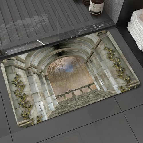 KDWJS Badematte rutschfest Super Absorbierende Badezimmerteppich,Waschbar Duschvorleger,Badewannen undBadezimmer,Steinpassage, EIN majestätischer Steinbogen, der mit grünen Pflanzen geschmü,40x60 cm KDWJS Badematte rutschfest Super Absorbierende Badezimmerteppich,Waschbar Duschvorleger,Badewannen undBadezimmer,Steinpassage, EIN majestätischer Steinbogen, der mit grünen Pflanzen geschmü,40x60 cm von KDWJS