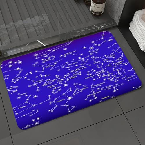 KDWJS Badematte rutschfest Super Absorbierende Badezimmerteppich,Waschbar Duschvorleger,Badewannen undBadezimmer,Sternenhimmel, Eine Reihe glitzernder Sterne bilden berühmte Konstellationen,40x60 cm KDWJS Badematte rutschfest Super Absorbierende Badezimmerteppich,Waschbar Duschvorleger,Badewannen undBadezimmer,Sternenhimmel, Eine Reihe glitzernder Sterne bilden berühmte Konstellationen,40x60 cm von KDWJS