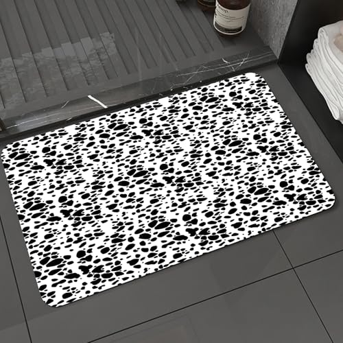 KDWJS Badematte rutschfest Super Absorbierende Badezimmerteppich,Waschbar Duschvorleger,Badewannen undBadezimmer,Stilvolles monochromes Punktmuster, Sich wiederholendes Design mit schwarzen,40x60 cm KDWJS Badematte rutschfest Super Absorbierende Badezimmerteppich,Waschbar Duschvorleger,Badewannen undBadezimmer,Stilvolles monochromes Punktmuster, Sich wiederholendes Design mit schwarzen,40x60 cm von KDWJS