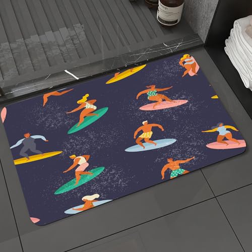 KDWJS Badematte rutschfest Super Absorbierende Badezimmerteppich,Waschbar Duschvorleger,Badewannen undBadezimmer,Surfen, wiederholtes Surfen - mit Farbelementen, Surfmodus - verwandte kultu,40x60 cm KDWJS Badematte rutschfest Super Absorbierende Badezimmerteppich,Waschbar Duschvorleger,Badewannen undBadezimmer,Surfen, wiederholtes Surfen - mit Farbelementen, Surfmodus - verwandte kultu,40x60 cm von KDWJS