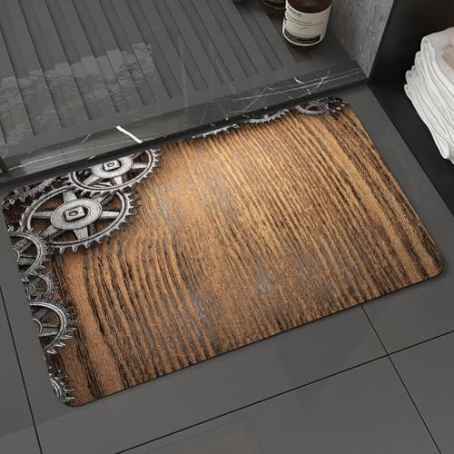 KDWJS Badematte rutschfest Super Absorbierende Badezimmerteppich,Waschbar Duschvorleger,Badewannen undBadezimmer,Tapeten, Rostige Zahnräder und Zahnräder auf einem Metallhintergrund,40x60 cm KDWJS Badematte rutschfest Super Absorbierende Badezimmerteppich,Waschbar Duschvorleger,Badewannen undBadezimmer,Tapeten, Rostige Zahnräder und Zahnräder auf einem Metallhintergrund,40x60 cm von KDWJS
