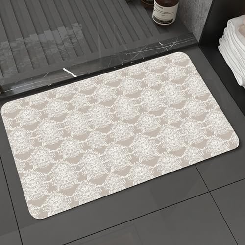 KDWJS Badematte rutschfest Super Absorbierende Badezimmerteppich,Waschbar Duschvorleger,Badewannen undBadezimmer,Vektor Vintage Damast Barock Muster Tapete Ornament Imperial,40x60 cm KDWJS Badematte rutschfest Super Absorbierende Badezimmerteppich,Waschbar Duschvorleger,Badewannen undBadezimmer,Vektor Vintage Damast Barock Muster Tapete Ornament Imperial,40x60 cm von KDWJS