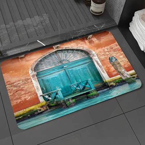 KDWJS Badematte rutschfest Super Absorbierende Badezimmerteppich,Waschbar Duschvorleger,Badewannen undBadezimmer,Venedig, altes Gebäude mit antiker Tür Eingang Stadt auf dem Wasser historis,40x60 cm KDWJS Badematte rutschfest Super Absorbierende Badezimmerteppich,Waschbar Duschvorleger,Badewannen undBadezimmer,Venedig, altes Gebäude mit antiker Tür Eingang Stadt auf dem Wasser historis,40x60 cm von KDWJS