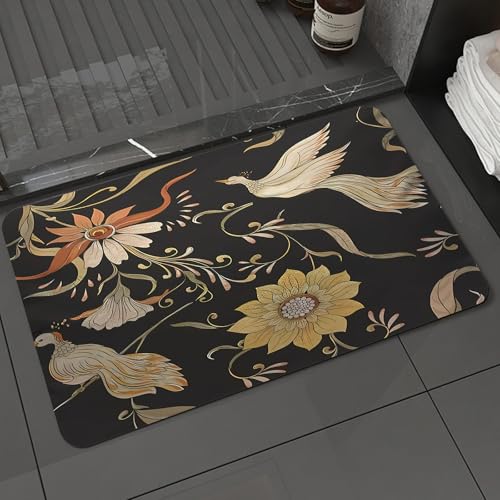 KDWJS Badematte rutschfest Super Absorbierende Badezimmerteppich,Waschbar Duschvorleger,Badewannen undBadezimmer,Vintage Blumen und Vögel Nahtlose Muster Hintergrund. Im Jugendstil Vintage,40x60 cm KDWJS Badematte rutschfest Super Absorbierende Badezimmerteppich,Waschbar Duschvorleger,Badewannen undBadezimmer,Vintage Blumen und Vögel Nahtlose Muster Hintergrund. Im Jugendstil Vintage,40x60 cm von KDWJS