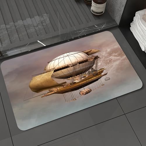 KDWJS Badematte rutschfest Super Absorbierende Badezimmerteppich,Waschbar Duschvorleger,Badewannen undBadezimmer,Vintage Steampunk Luftschiff - 3D-Illustration,40x60 cm KDWJS Badematte rutschfest Super Absorbierende Badezimmerteppich,Waschbar Duschvorleger,Badewannen undBadezimmer,Vintage Steampunk Luftschiff - 3D-Illustration,40x60 cm von KDWJS