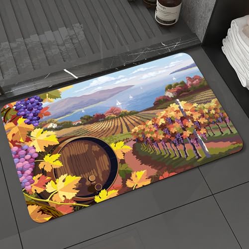 KDWJS Badematte rutschfest Super Absorbierende Badezimmerteppich,Waschbar Duschvorleger,Badewannen undBadezimmer,Weingut, Landschaft Weinberg Landwirtschaft Saison enol,40x60 cm KDWJS Badematte rutschfest Super Absorbierende Badezimmerteppich,Waschbar Duschvorleger,Badewannen undBadezimmer,Weingut, Landschaft Weinberg Landwirtschaft Saison enol,40x60 cm von KDWJS