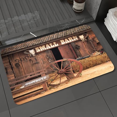 KDWJS Badematte rutschfest Super Absorbierende Badezimmerteppich,Waschbar Duschvorleger,Badewannen undBadezimmer,Western Cowboy Hintergrund Wild West Bauernhaus Heuballen Scheune Tür Hinter,40x60 cm KDWJS Badematte rutschfest Super Absorbierende Badezimmerteppich,Waschbar Duschvorleger,Badewannen undBadezimmer,Western Cowboy Hintergrund Wild West Bauernhaus Heuballen Scheune Tür Hinter,40x60 cm von KDWJS