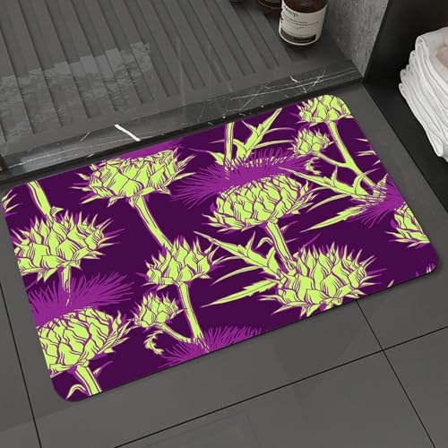 KDWJS Badematte rutschfest Super Absorbierende Badezimmerteppich,Waschbar Duschvorleger,Badewannen undBadezimmer,mit Onopordum acanthium. Schottische Distel.,40x60 cm KDWJS Badematte rutschfest Super Absorbierende Badezimmerteppich,Waschbar Duschvorleger,Badewannen undBadezimmer,mit Onopordum acanthium. Schottische Distel.,40x60 cm von KDWJS