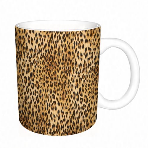KDWJS Tasse Keramik Kaffeetassen Große 11oz Tassen 330ml Trinkgläser Mit Griff Personalisierte Geschenk Weiß, Dekor mit Tierdruck, Wildtier-Leopardenfellmuster, Wildtiere KDWJS Tasse Keramik Kaffeetassen Große 11oz Tassen 330ml Trinkgläser Mit Griff Personalisierte Geschenk Weiß, Dekor mit Tierdruck, Wildtier-Leopardenfellmuster, Wildtiere von KDWJS