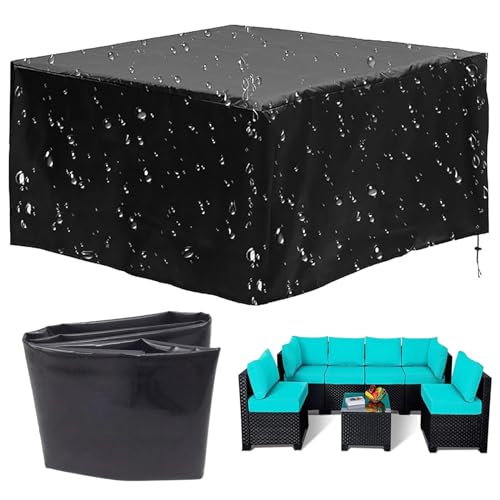 Abdeckung für Gartenmöbel 50x50x50cm(LxBxH), Gartentisch Abdeckhauben - Rechteckig Schutzhülle mit 600D Oxford Gewebe| Reißfest und UV-Beständig | Wasserdichte Abdeckhaube für Outdoor Möbelsets von KDXAOBEI
