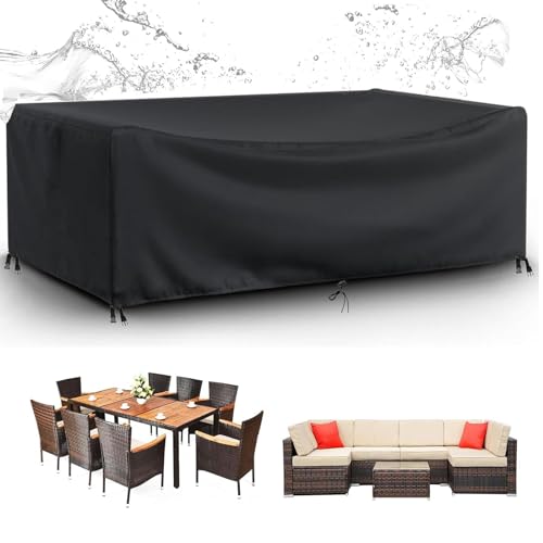 Gartenmöbel Abdeckung Wasserdicht - Schutzhülle für Gartentisch aus 420D Oxford Polyester Winterfest - Plane Abdeckplane für Tische und Stühle, Sofas, Rattanmöbel 230x80x90cm(LxBxH) von KDXAOBEI