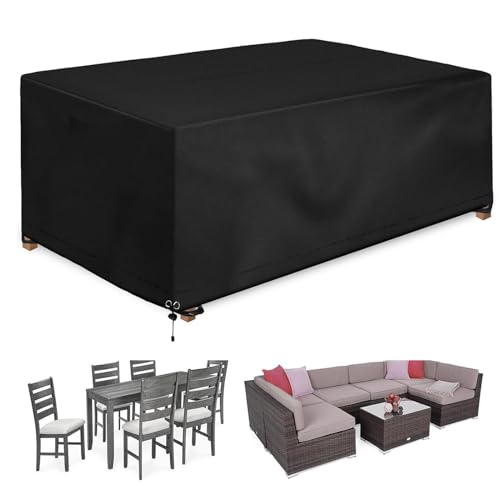 KDXAOBEI Abdeckung für Gartenmöbel Rechteckig Wasserdicht Abdeckplane UV-Beständig,420D Oxford Tischabdeckung Gartenmöbel Hüllen,Balkonmöbel Abdeckung - Outdoor 90×90×80cm von KDXAOBEI