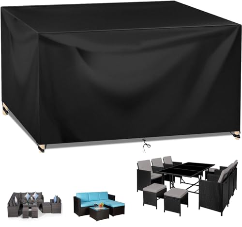 KDXAOBEI Abdeckungen Für Gartenmöbel 320x200x100cm(LxBxH) Gartenmöbel Abdeckung Multi Größe Abdeckplane Gartenmöbel 600d Schutzhülle Terrasse Gartenmöbel Gartenbox Abdeckplanen von KDXAOBEI
