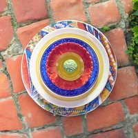 Glas Blumenfeld Gartenblumen | Wohnkultur Teller Blumen Hof Glasblumen Outdoor Dekor Garten von KDesignsAndCreations