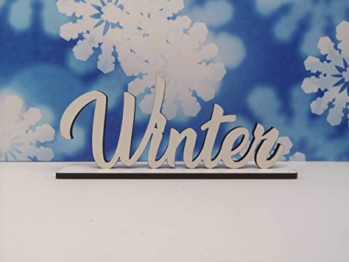 KE-Partyzubehör Schriftzug Winter aus Holz in weiß optional auch mit Aufsteller von KE-Partyzubehör