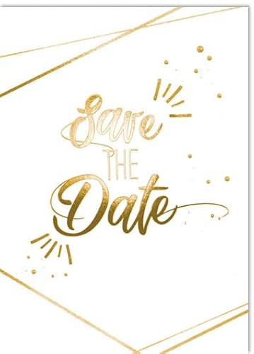 KE - Exklusive 5er Pack Einladungskarten 'Save the Date' inklusive Umschläge, Hochwertiges DIN C6 Format für Hochzeiten und besondere Anlässe. von KE