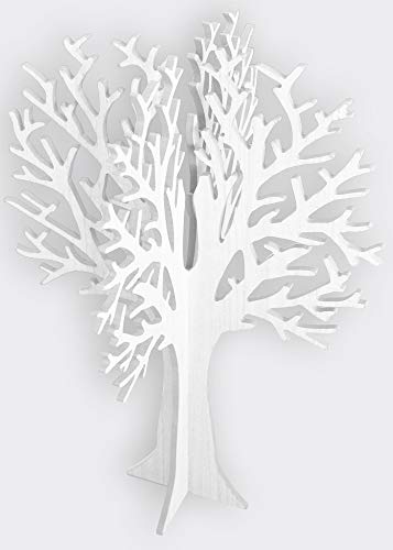 KE - Stilvolles Hochzeitsgästebuch, Holzbaum, Geldbaum & Wunschbaum | Inklusive 15 Holzherzen | Dekorative Hochzeitsgeschenkidee zur Hochzeit | Weißes Holz von KE