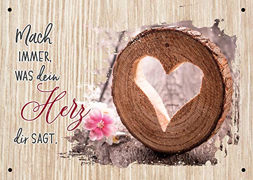 KE - Kreatives Dekoschild aus MDF-Holz, farbig bedruckt mit inspirierendem Spruch, ideal für Heimdekoration, Geschenk für Freunde und Familie - 21x15cm - Motiv: Herz KE - Kreatives Dekoschild aus MDF-Holz, farbig bedruckt mit inspirierendem Spruch, ideal für Heimdekoration, Geschenk für Freunde und Familie - 21x15cm - Motiv: Herz von KE