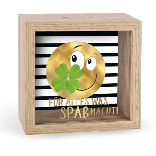 KE-Spardose mit Folienprägung auf der Scheibe - Lustige Geldsammelbox für Kinder und Erwachsene, ideal zum Sparen und als Dekoration - Hochwertige Sparbüchse mit originellem Design von KE