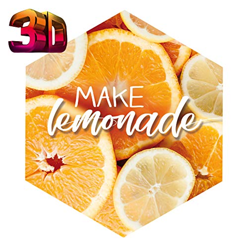 KE - Vielseitiger 3D-Magnet für Kühlschrank, Whiteboard und Büroschränke, 60x60mm - Inspirierendes Zitronenmotiv: Make Lemonade von KE