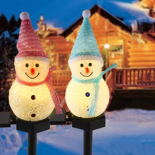2 Stück Solar-Weihnachtslichter für den Außenbereich, Schneemann-Weihnachtsdekorationen, solarbetriebene Schneemann-LED-Lichter, Outdoor-Weihnachtslichter, Solar-Gartenleuchten, Schneemann-Wege-Licht 2 Stück Solar-Weihnachtslichter für den Außenbereich, Schneemann-Weihnachtsdekorationen, solarbetriebene Schneemann-LED-Lichter, Outdoor-Weihnachtslichter, Solar-Gartenleuchten, Schneemann-Wege-Licht von KEAGAN