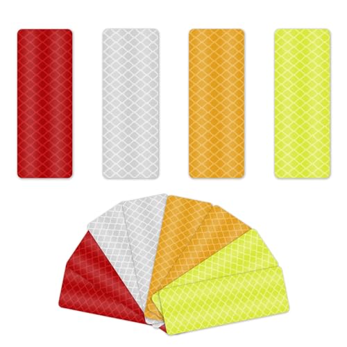 KEAHND 12pcs Aufkleber Reflektierend,Reflektoren Aufkleber,Reflektierende Aufkleber,Reflektoren Sticker,Fahrrad Reflektoren Aufkleber,Reflektor Sticker,Reflektierende Warnaufkleber von KEAHND
